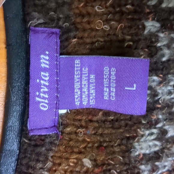 OLIVIA M* longline faux leather trimmed long sleeve duster sweater various color - Picture 11 of 12